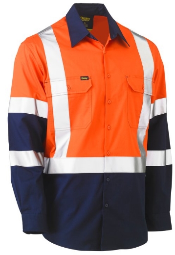 Picture of Bisley, X Taped Biomotion Two Tone Hi Vis Lightweight Drill Shirt